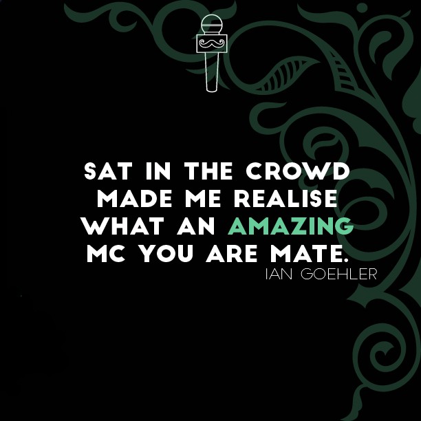 Ian Goehler testimonial — Sat in the crowd made me realise what an amazing MC you are mate